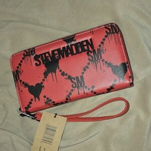 Steve Madden Red and Black Heart Wristlet